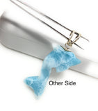 12g Larimar Dolphin Pendant, Larimar Pendant, Bohemian Jewelry, Dominican Republic Larimar Pendant