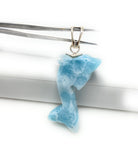 12g Larimar Dolphin Pendant, Larimar Pendant, Bohemian Jewelry, Dominican Republic Larimar Pendant