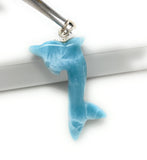 14g Larimar Dolphin Pendant, Larimar Pendant, Bohemian Jewelry, Dominican Republic Larimar Pendant