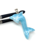 14g Larimar Dolphin Pendant, Larimar Pendant, Bohemian Jewelry, Dominican Republic Larimar Pendant