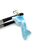 14g Larimar Dolphin Pendant, Reversible Larimar Pendant, Bohemian Jewelry, Dominican Republic Larimar Pendant