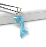 12g Reversible Larimar Dolphin Pendant, Larimar Pendant, Bohemian Jewelry, Dominican Republic Larimar Pendant