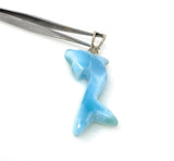 10g Larimar Dolphin Pendant, Reversible Larimar Pendant, Bohemian Jewelry, Dominican Republic Larimar Pendant