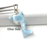 14g Larimar Dolphin Pendant, Light Blue Larimar Pendant, Bohemian Jewelry, Dominican Republic Larimar Pendant