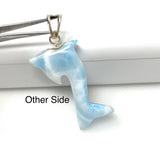 14g Larimar Dolphin Pendant, Light Blue Larimar Pendant, Bohemian Jewelry, Dominican Republic Larimar Pendant