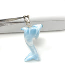 14g Larimar Dolphin Pendant, Light Blue Larimar Pendant, Bohemian Jewelry, Dominican Republic Larimar Pendant