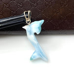 8g Larimar Dolphin Pendant, Larimar Pendant, Bohemian Jewelry, Dominican Republic Larimar Pendant