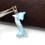 8g Larimar Dolphin Pendant, Larimar Pendant, Bohemian Jewelry, Dominican Republic Larimar Pendant