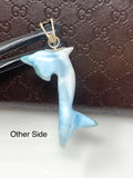 8g Larimar Dolphin Pendant, Larimar Pendant, Bohemian Jewelry, Dominican Republic Larimar Pendant