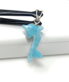 10g Larimar Dolphin Pendant, Larimar Pendant, Bohemian Jewelry, Dominican Republic Larimar Pendant
