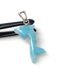 10g Larimar Dolphin Pendant, Larimar Pendant, Bohemian Jewelry, Dominican Republic Larimar Pendant