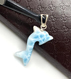 10g Larimar Dolphin Pendant, Larimar Pendant, Bohemian Jewelry, Dominican Republic Larimar Pendant