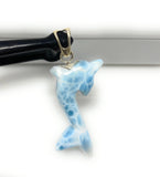 8g Larimar Dolphin Pendant, Larimar Pendant, Bohemian Jewelry, Dominican Republic Larimar Pendant