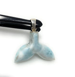 14g Larimar Mermaid Tail Pendant, Sterling Silver Pendant, Bohemian Jewelry, Larimar Whale Tail Pendant
