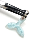 12g Larimar Mermaid Tail Pendant, Sterling Silver Pendant, Bohemian Jewelry, Larimar Whale Tail Pendant