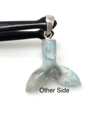 10g Larimar Mermaid Tail Pendant, Sterling Silver Pendant, Bohemian Jewelry, Larimar Whale Tail Pendant