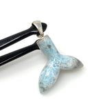 10g Larimar Mermaid Tail Pendant, Sterling Silver Pendant, Bohemian Jewelry, Larimar Whale Tail Pendant
