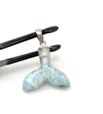 16g Larimar Mermaid Tail Pendant, Sterling Silver Pendant, Bohemian Jewelry, Larimar Whale Tail Pendant