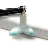 18g Larimar Mermaid Tail Pendant, Sterling Silver Pendant, Bohemian Jewelry, Larimar Whale Tail Pendant