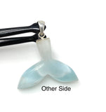 18g Larimar Mermaid Tail Pendant, Sterling Silver Pendant, Bohemian Jewelry, Larimar Whale Tail Pendant