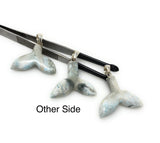 Set of 3Pcs Larimar Mermaid Tail Pendants, Sterling Silver Pendant, Bohemian Jewelry, Larimar Whale Tail Pendant