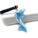 14g Larimar Dolphin Pendant, Larimar Pendant, Bohemian Jewelry, Dominican Republic Larimar Pendant