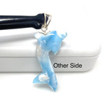 16g Turtleback Larimar Dolphin Pendant, Caribbean Larimar Pendant, Atlantis Stone Bohemian Jewelry, Dominican Republic Larimar Pendant