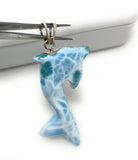 14g Larimar Dolphin Pendant, Larimar Pendant, Bohemian Jewelry, Dominican Republic Larimar Pendant