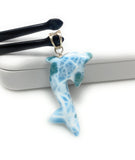 14g Larimar Dolphin Pendant, Larimar Pendant, Bohemian Jewelry, Dominican Republic Larimar Pendant