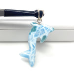 14g Larimar Dolphin Pendant, Larimar Pendant, Bohemian Jewelry, Dominican Republic Larimar Pendant