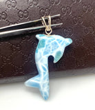 14g Larimar Dolphin Pendant, Larimar Pendant, Bohemian Jewelry, Dominican Republic Larimar Pendant