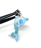 14g Larimar Dolphin Pendant, Larimar Pendant, Bohemian Jewelry, Dominican Republic Larimar Pendant