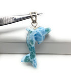 14g Larimar Dolphin Pendant, Larimar Pendant, Bohemian Jewelry, Dominican Republic Larimar Pendant