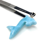 16g Larimar Dolphin Pendant, Larimar Pendant, Bohemian Jewelry, Dominican Republic Larimar Pendant