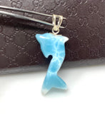 12g Larimar Dolphin Pendant, Larimar Pendant, Bohemian Jewelry, Dominican Republic Larimar Pendant