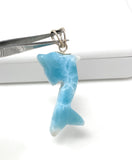 12g Larimar Dolphin Pendant, Larimar Pendant, Bohemian Jewelry, Dominican Republic Larimar Pendant