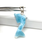 12g Larimar Dolphin Pendant, Larimar Pendant, Bohemian Jewelry, Dominican Republic Larimar Pendant