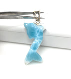 12g Larimar Dolphin Pendant, Larimar Pendant, Bohemian Jewelry, Dominican Republic Larimar Pendant