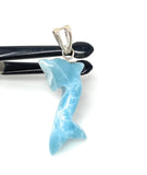 12g Reversible Larimar Dolphin Pendant, Larimar Pendant, Bohemian Jewelry, Dominican Republic Larimar Pendant