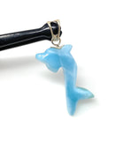 10g Larimar Dolphin Pendant, Reversible Larimar Pendant, Bohemian Jewelry, Dominican Republic Larimar Pendant