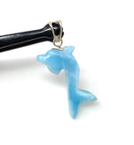 10g Larimar Dolphin Pendant, Reversible Larimar Pendant, Bohemian Jewelry, Dominican Republic Larimar Pendant