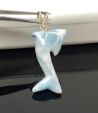 14g Larimar Dolphin Pendant, Light Blue Larimar Pendant, Bohemian Jewelry, Dominican Republic Larimar Pendant
