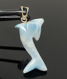 14g Larimar Dolphin Pendant, Light Blue Larimar Pendant, Bohemian Jewelry, Dominican Republic Larimar Pendant
