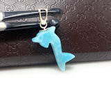 10g Larimar Dolphin Pendant, Larimar Pendant, Bohemian Jewelry, Dominican Republic Larimar Pendant
