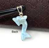 10g Larimar Dolphin Pendant, Larimar Pendant, Bohemian Jewelry, Dominican Republic Larimar Pendant
