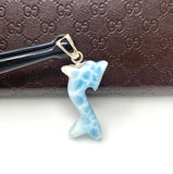 10g Larimar Dolphin Pendant, Larimar Pendant, Bohemian Jewelry, Dominican Republic Larimar Pendant