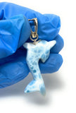 8g Larimar Dolphin Pendant, Larimar Pendant, Bohemian Jewelry, Dominican Republic Larimar Pendant