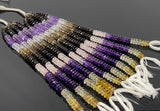 8" Natural Multi Stone German Cut Gemstone Beads - Rose Quartz/ Amethyst/ Citrine / Smokey Quartz/ Green Amethyst , 9mm- 10mm
