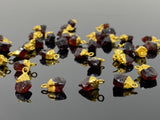 10Pcs Raw Garnet Gemstone Charms, DIY Gold Electroplated Rough Garnet Charms, Bulk Wholesale Jewelry Supplies, 12mm- 15mm