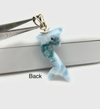 8g Larimar Dolphin Pendant, Larimar Pendant, Bohemian Jewelry, Dominican Republic Larimar Pendant,Light Blue Dolphin Larimar Pendant